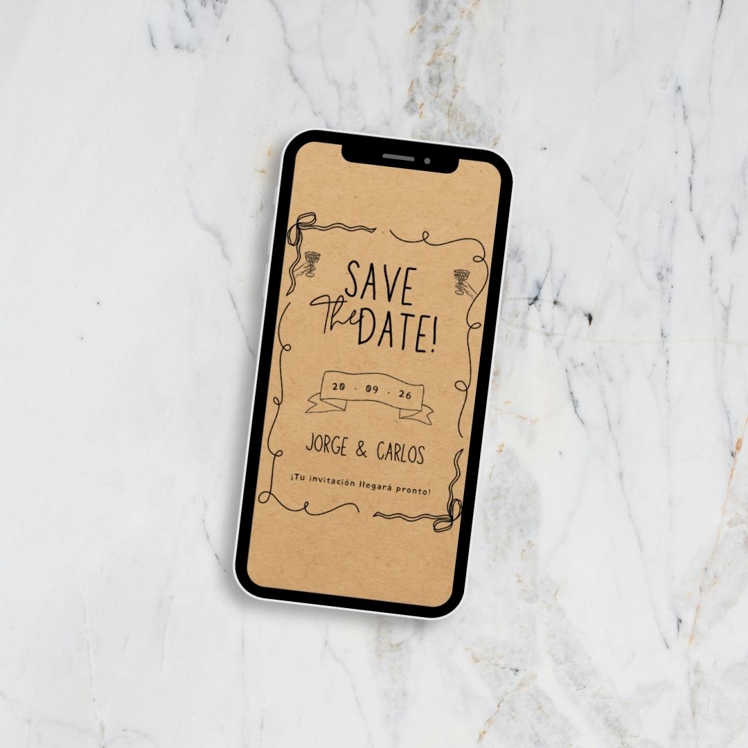 Save the Date digital Simple Kraft